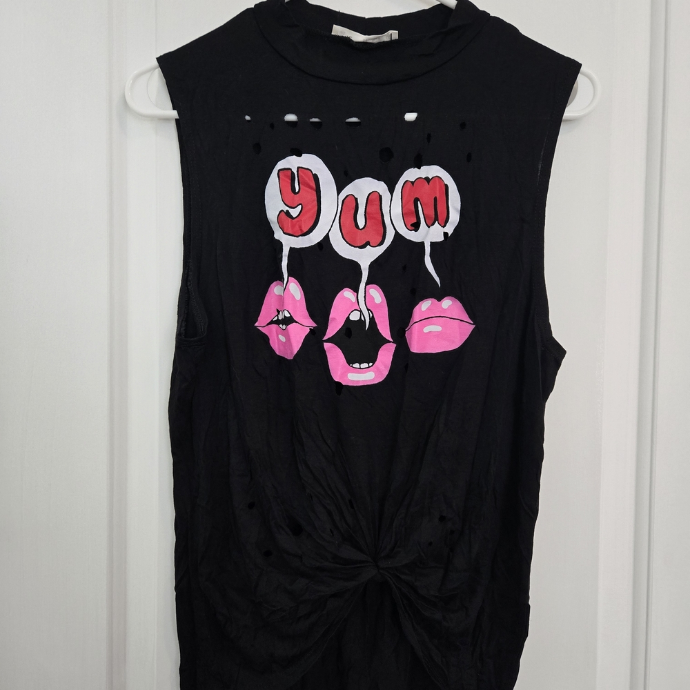 Yum Graphic Distressed Top